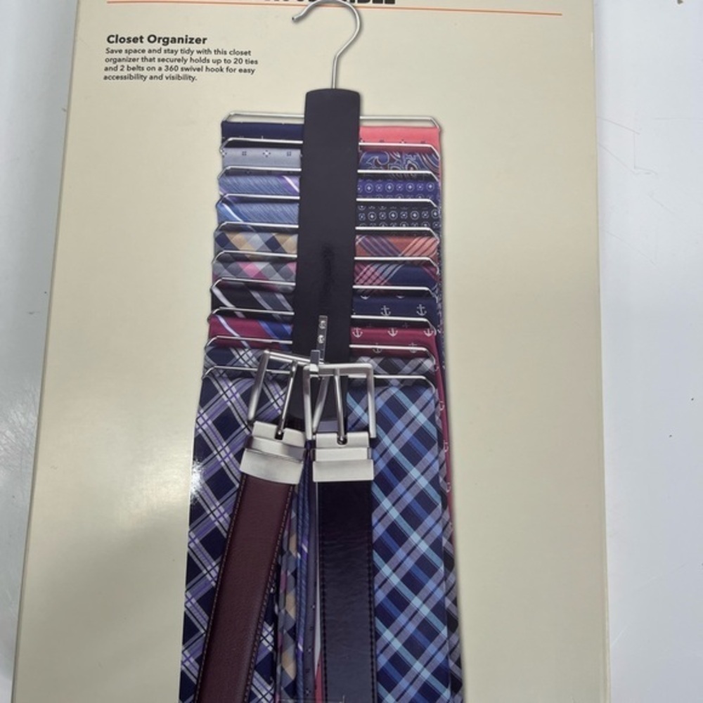 Dockers closet organizer for ties and belts. Great gift for Father’s Day!